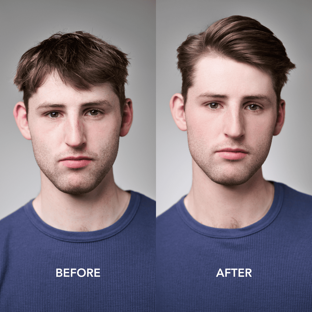 BLUMAAN Wax Fiber styling wax in sleek matte black jar on clean white background