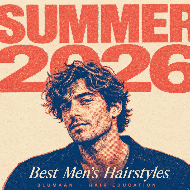 Group of men with summer hairstyles including textured crop, crew cut, and bro flow